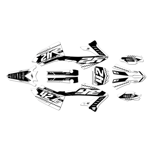 yamaha yz125 graphics kit 2022-2026 lethal series white