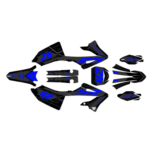 yamaha yz125 graphics kit 2022-2026 lethal series blue-shift