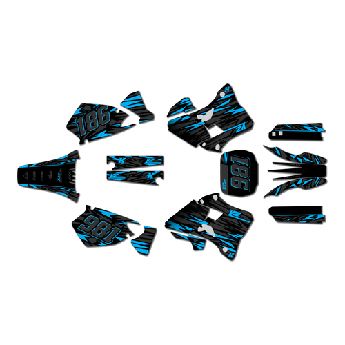 yamaha yz250 graphics kit 1996-2001 twitch series cyan