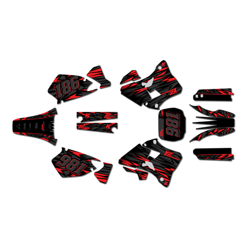 yamaha yz250 graphics kit 1996-2001 twitch series red