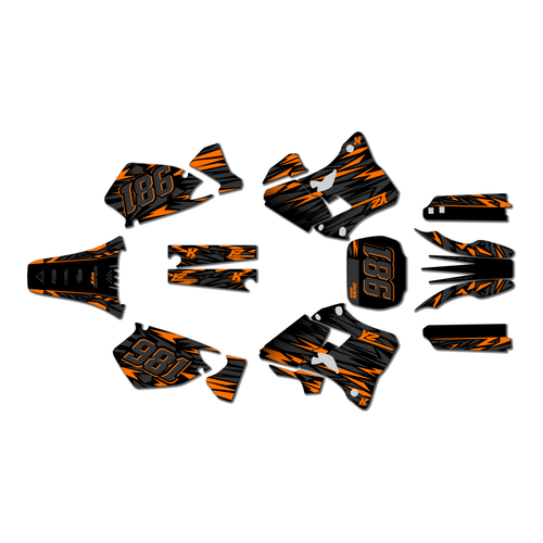 yamaha yz250 graphics kit 1996-2001 twitch series orange