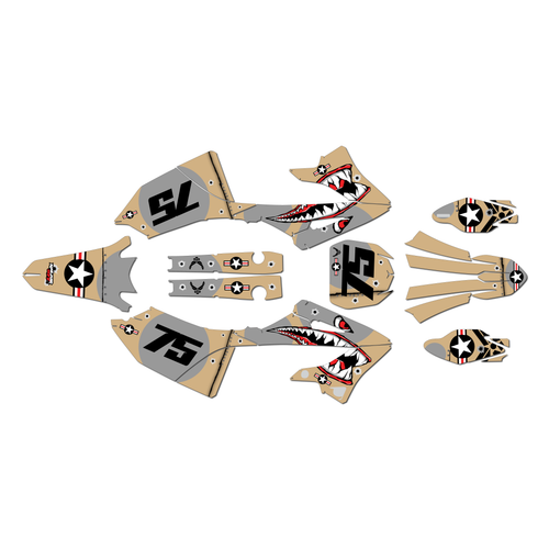 yamaha yz125 graphics kit 2022-2026 predator series tan