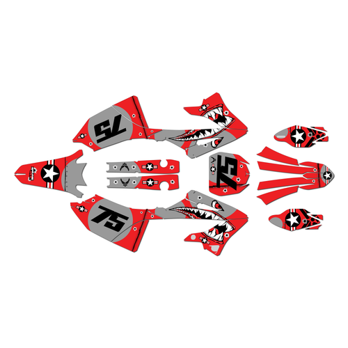 yamaha yz125 graphics kit 2022-2026 predator series red