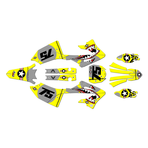 yamaha yz250 graphics kit 2022-2026 predator series yellow