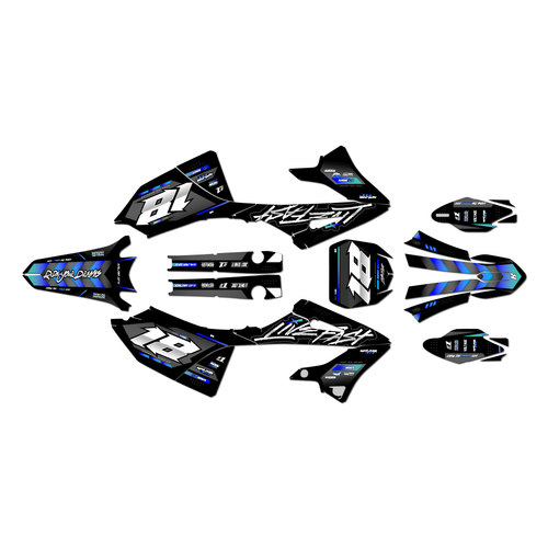 yamaha yz125 graphics kit 2022-2026 rebel series blue