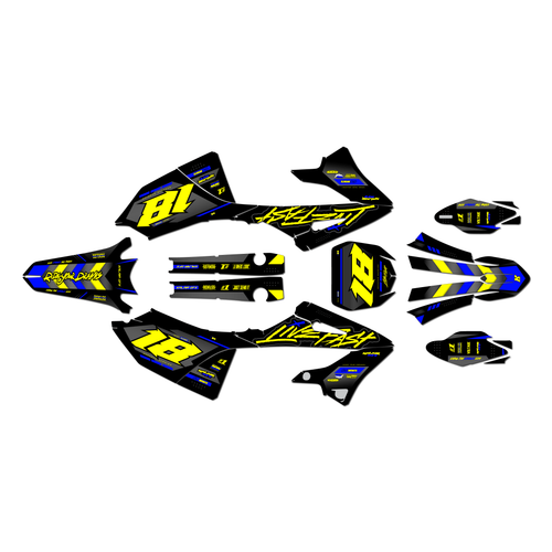 yamaha yz125 graphics kit 2022-2026 rebel series yellow