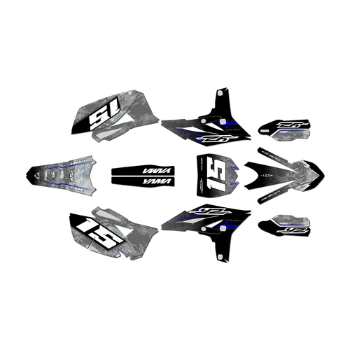 yamaha yz250f graphics kit 2010-2013 cyberware series blue