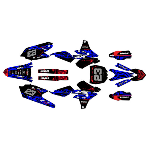 yamaha yz250f graphics kit 2014-2018 acid series red