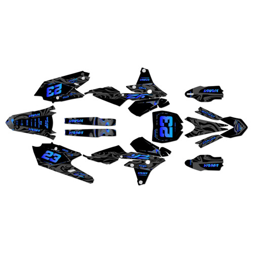 yamaha yz250f graphics kit 2014-2018 acid series blue-shift