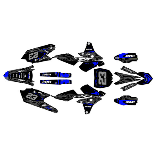 yamaha yz450f graphics kit 2014-2017 acid series blue