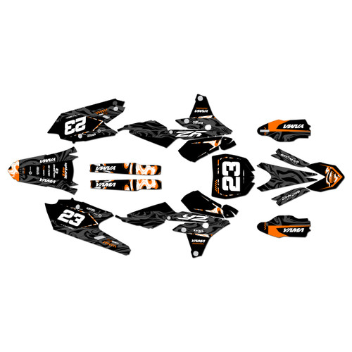 yamaha yz450f graphics kit 2014-2017 acid series orange