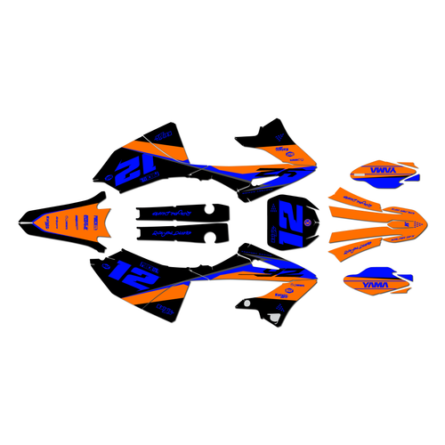 yamaha yz125 graphics kit 2022-2026 vendetta series orange