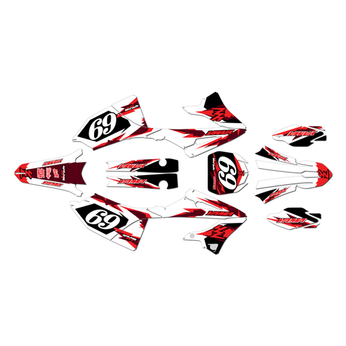 yamaha yz250 graphics kit 2022-2026 vintage series red