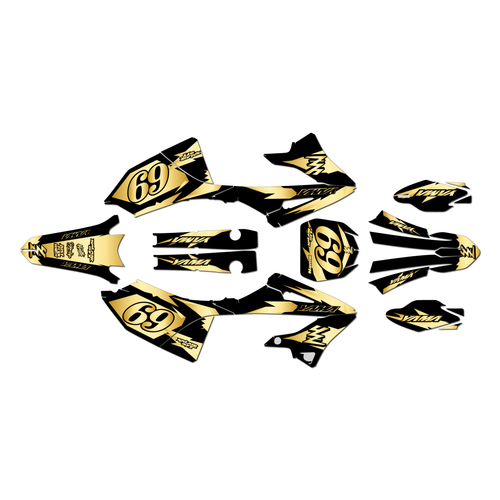 yamaha yz250 graphics kit 2022-2026 vintage series gold