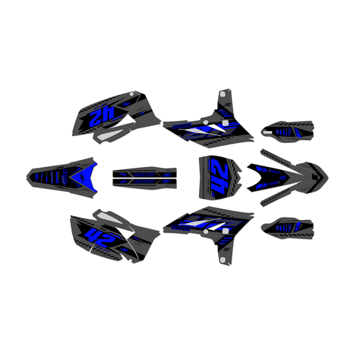 yamaha yz250f graphics kit 2010-2013 lethal series blue-shift