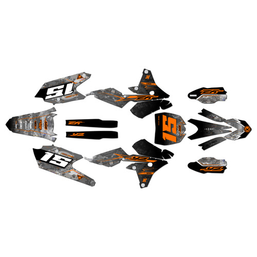 yamaha yz250f graphics kit 2014-2018 cyberware series orange