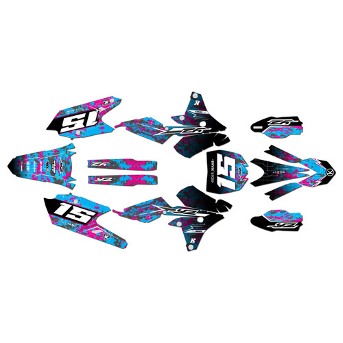 yamaha yz250f graphics kit 2014-2018 cyberware series magenta
