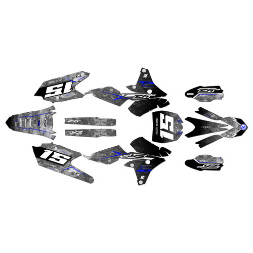 yamaha yz450f graphics kit 2014-2017 cyberware series blue