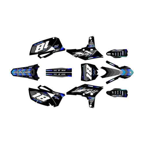 yamaha yz250f graphics kit 2010-2013 rebel series blue