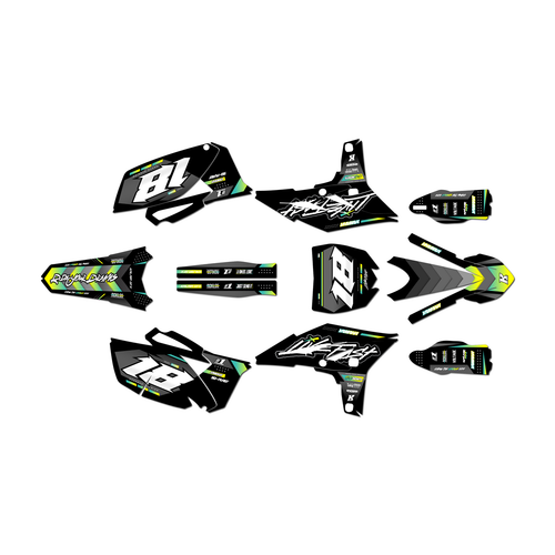yamaha yz250f graphics kit 2010-2013 rebel series lime