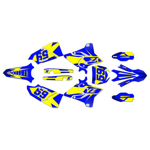 yamaha yz250 graphics kit 2015-2021 shatter series yellow-blue