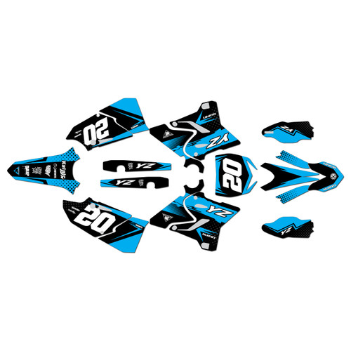 yamaha yz125 graphics kit 2015-2021 spear series cyan