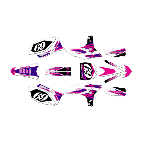 yamaha yz250f graphics kit 2010-2013 vintage series magenta