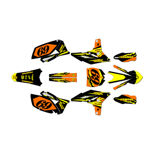 yamaha yz250f graphics kit 2010-2013 vintage series orange