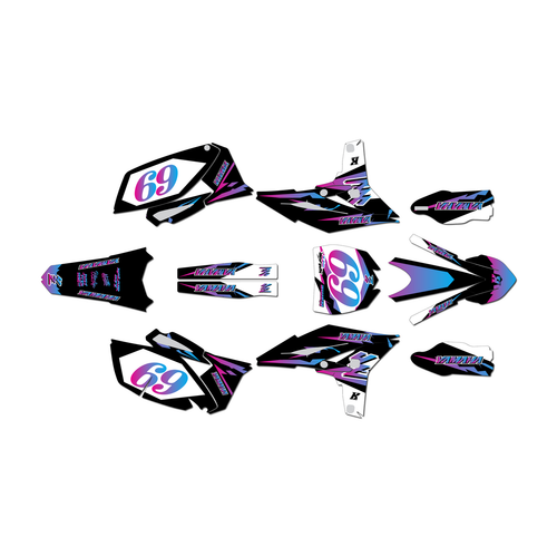 yamaha yz250f graphics kit 2010-2013 vintage series magenta-shift
