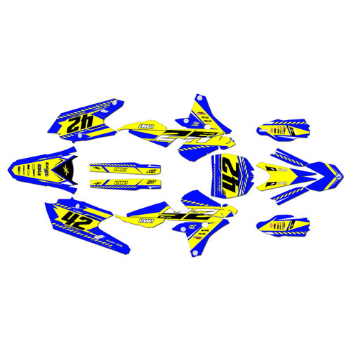 yamaha yz250f graphics kit 2014-2018 lethal series yellow