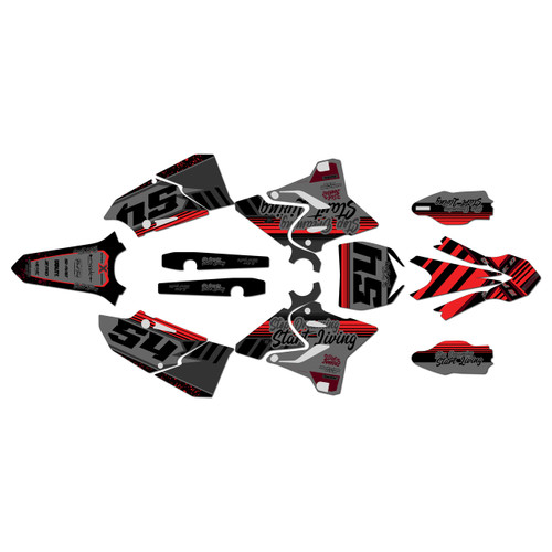 yamaha yz125 graphics kit 2015-2021 split series red