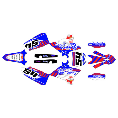 yamaha yz125 graphics kit 2015-2021 split series red-blue