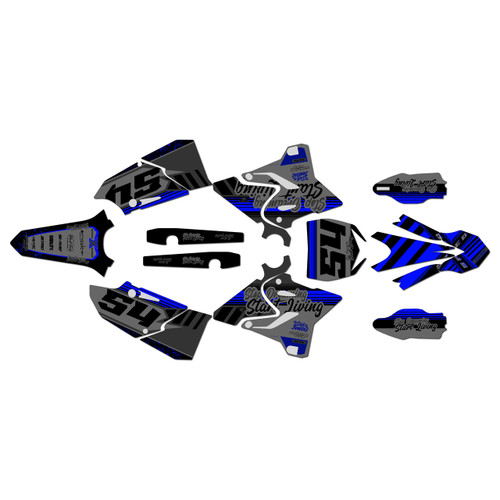 yamaha yz250 graphics kit 2015-2021 split series blue