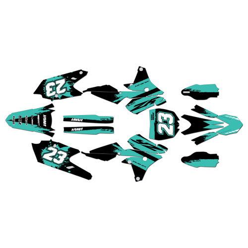yamaha yz450f graphics kit 2014-2017 splash series teal