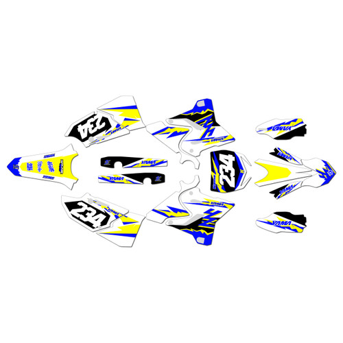 yamaha yz125 graphics kit 2015-2021 vintage series yellow