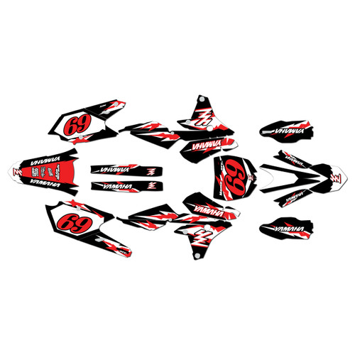 yamaha yz450f graphics kit 2014-2017 vintage series red
