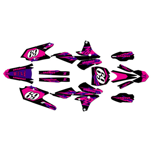 yamaha yz450f graphics kit 2014-2017 vintage series magenta-shift
