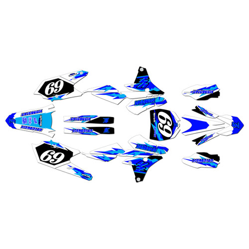 yamaha yz250f graphics kit 2014-2018 vintage series blue