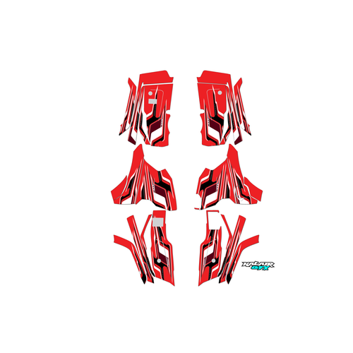 honda fourtrax graphics kit 2013-2026 klutch series red