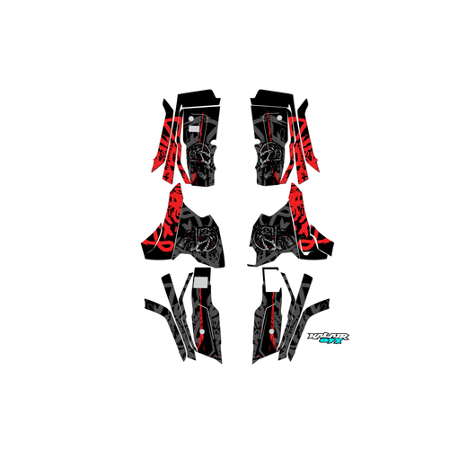 honda fourtrax graphics kit 2013-2026 revolt series red