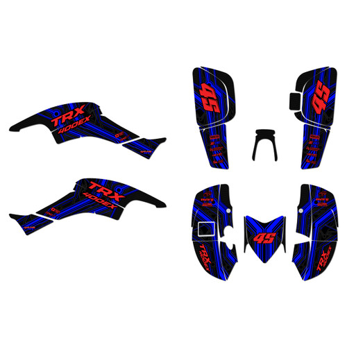 honda trx400ex graphics kit 2005-2007 electron series blue-shift