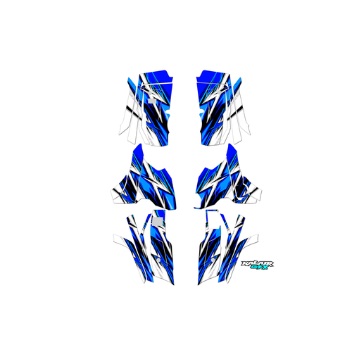 honda fourtrax graphics kit 2013-2026 shred series blue