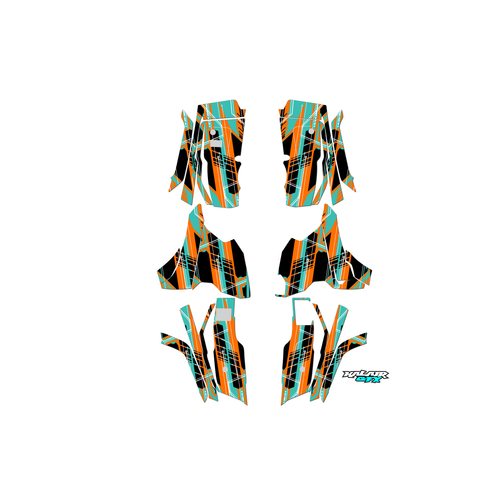 honda fourtrax graphics kit 2013-2026 swift series orange