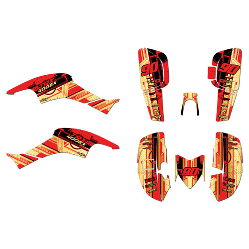 honda trx400ex graphics kit 2005-2007 future series gold