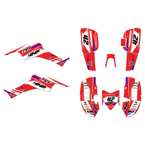 honda trx400ex graphics kit 2005-2007 lethal series red