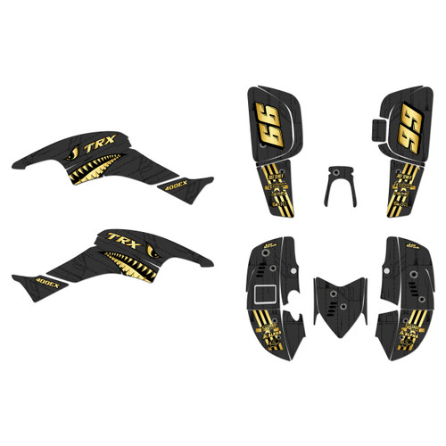 honda trx400ex graphics kit 2005-2007 predator series gold