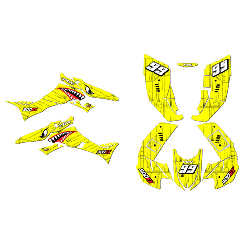 honda trx300ex graphics kit 2007-2013 predator series yellow