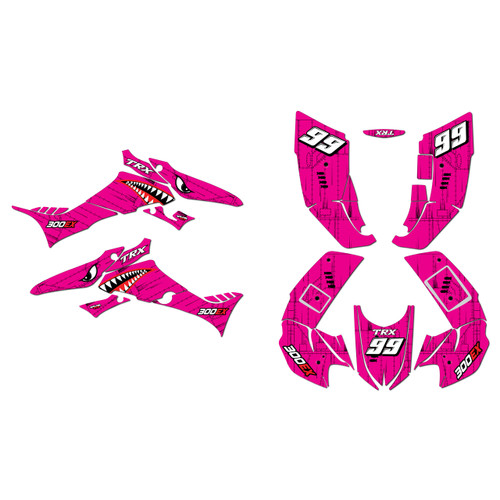 honda trx300ex graphics kit 2007-2013 predator series magenta