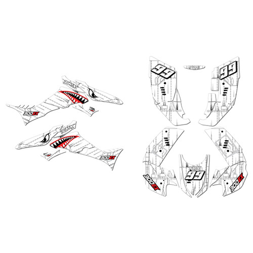 honda trx300ex graphics kit 2007-2013 predator series white