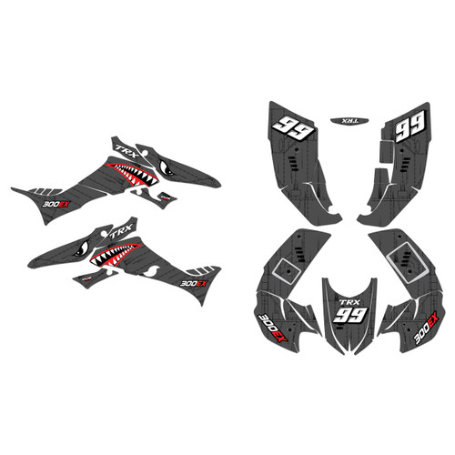 honda trx300ex graphics kit 2007-2013 predator series smoke